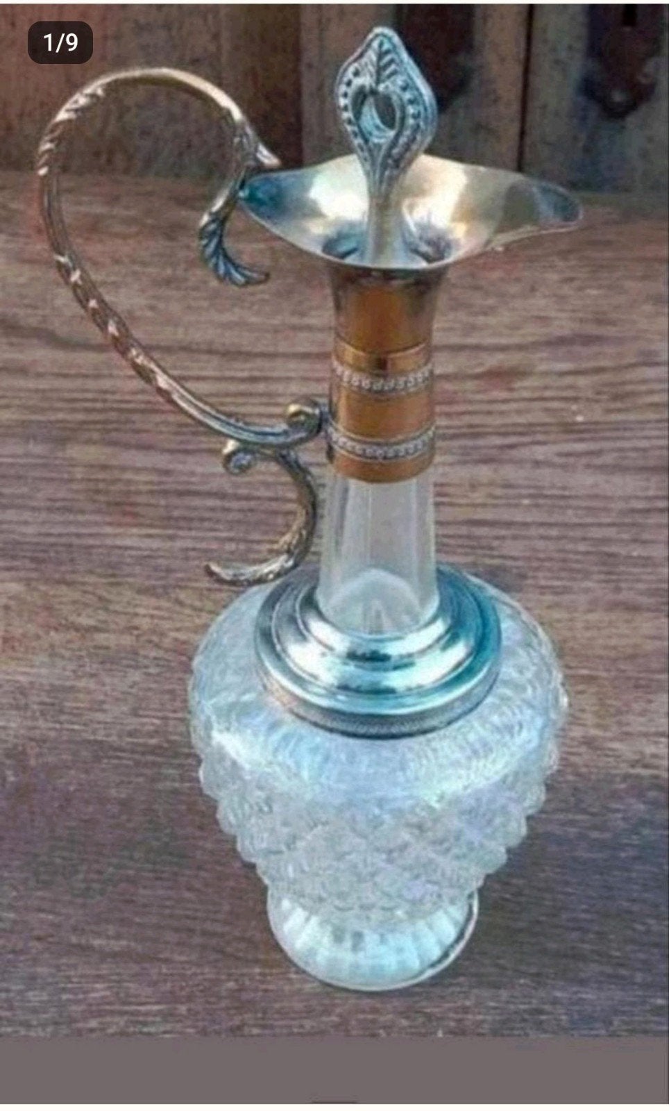 Antieke Kristallen Karaf met Zilveren Montuur, Antiek en Kunst, Ophalen of Verzenden