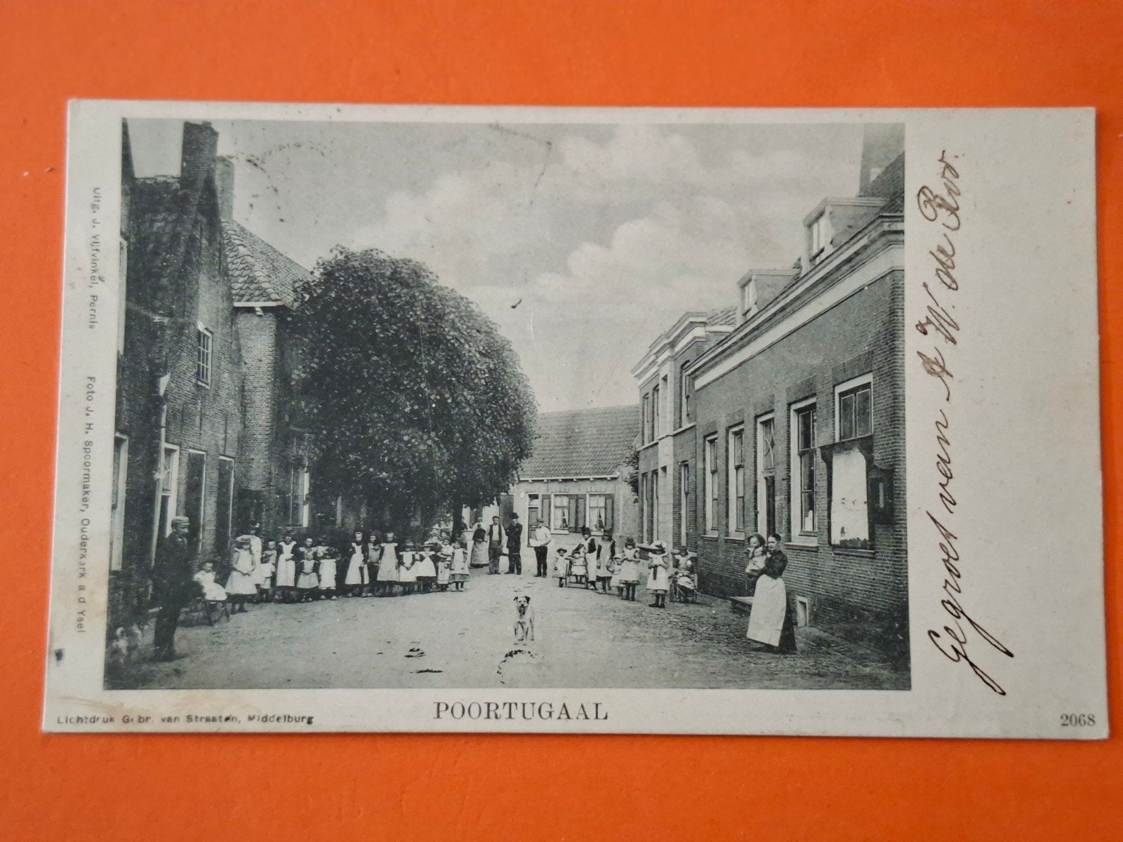 Poortugaal met volk. WP62, Ophalen of Verzenden, Voor 1920