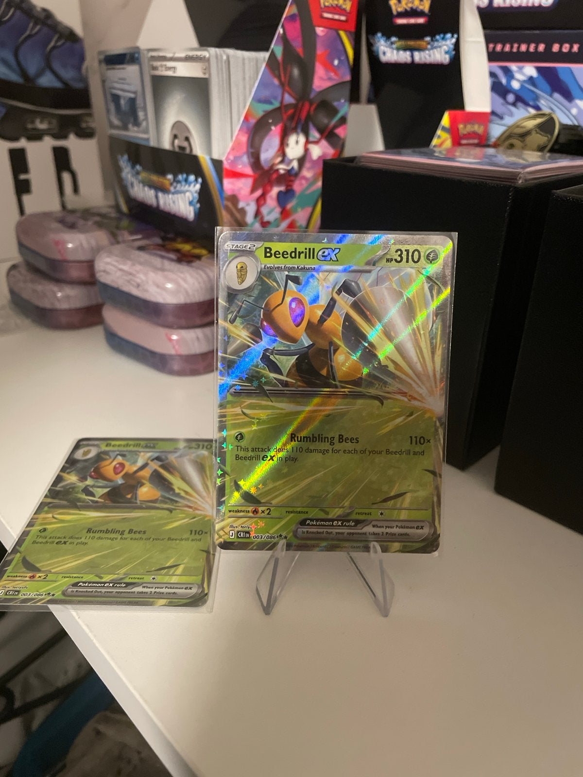 Pokémon Kaart Beedrill EX 003 2X, Ophalen of Verzenden, Nieuw, Losse kaart, Foil
