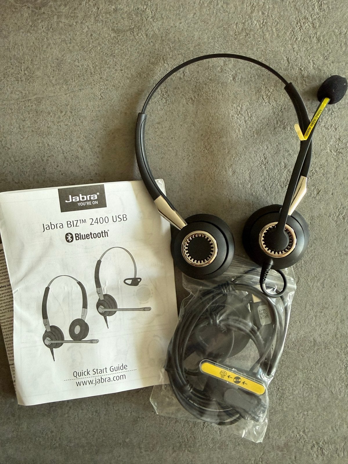 Jabra BIZ 2400 USB Bluetooth Headset met Microfoon, Computers en Software, Headsets, On-ear, Ophalen of Verzenden, Zo goed als nieuw