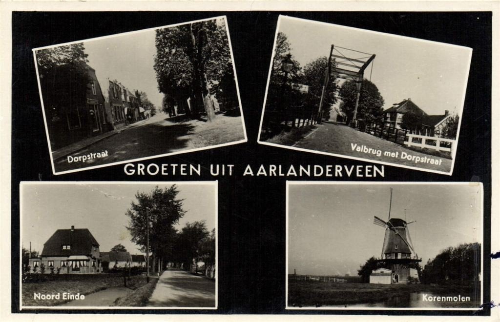 Groeten uit Aarlanderveen - 4 afb o.a. Noord Einde - 1941 ge, Verzenden, 1940 tot 1960, Gelopen, Noord-Brabant