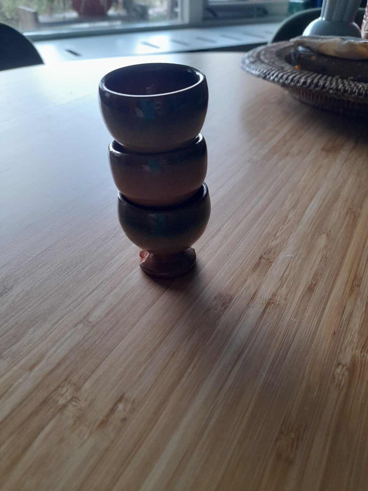 Kleine eierdopjes, Nieuw, Ophalen of Verzenden, Steen/keramiek, Groen
