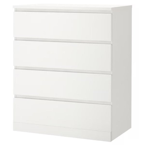 Zo goed als nieuwe MALM ladekast met 4 lades, Huis en Inrichting, 100 tot 150 cm, Zo goed als nieuw, 3 of 4 laden, 25 tot 50 cm