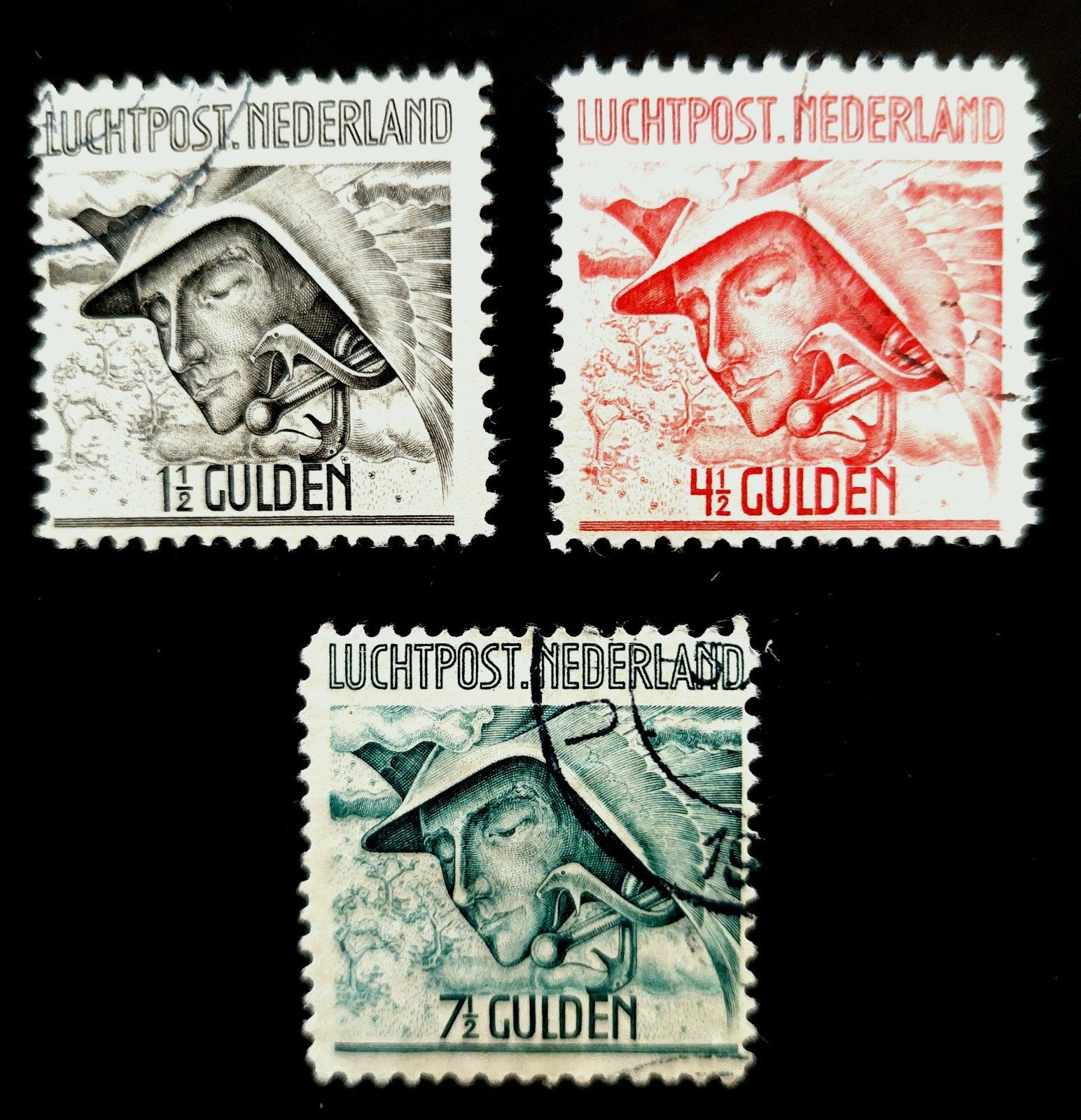 Luchtpostzegels Nederland 1929 gebruikt., Postzegels en Munten, Postzegels | Nederland, Ophalen of Verzenden, T/m 1940, Gestempeld