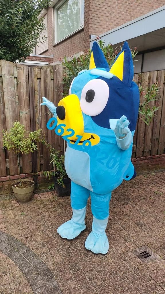 Mascotte pak van bluey te huur, Hobby en Vrije tijd, Ophalen of Verzenden, Zo goed als nieuw, Overige