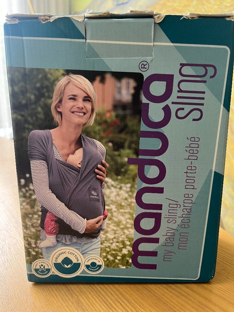 Manduca Sling draagdoek - Slate color - Zo goed als nieuw, Draagdoek, Zo goed als nieuw, Buik, Rug of Zij, Ophalen