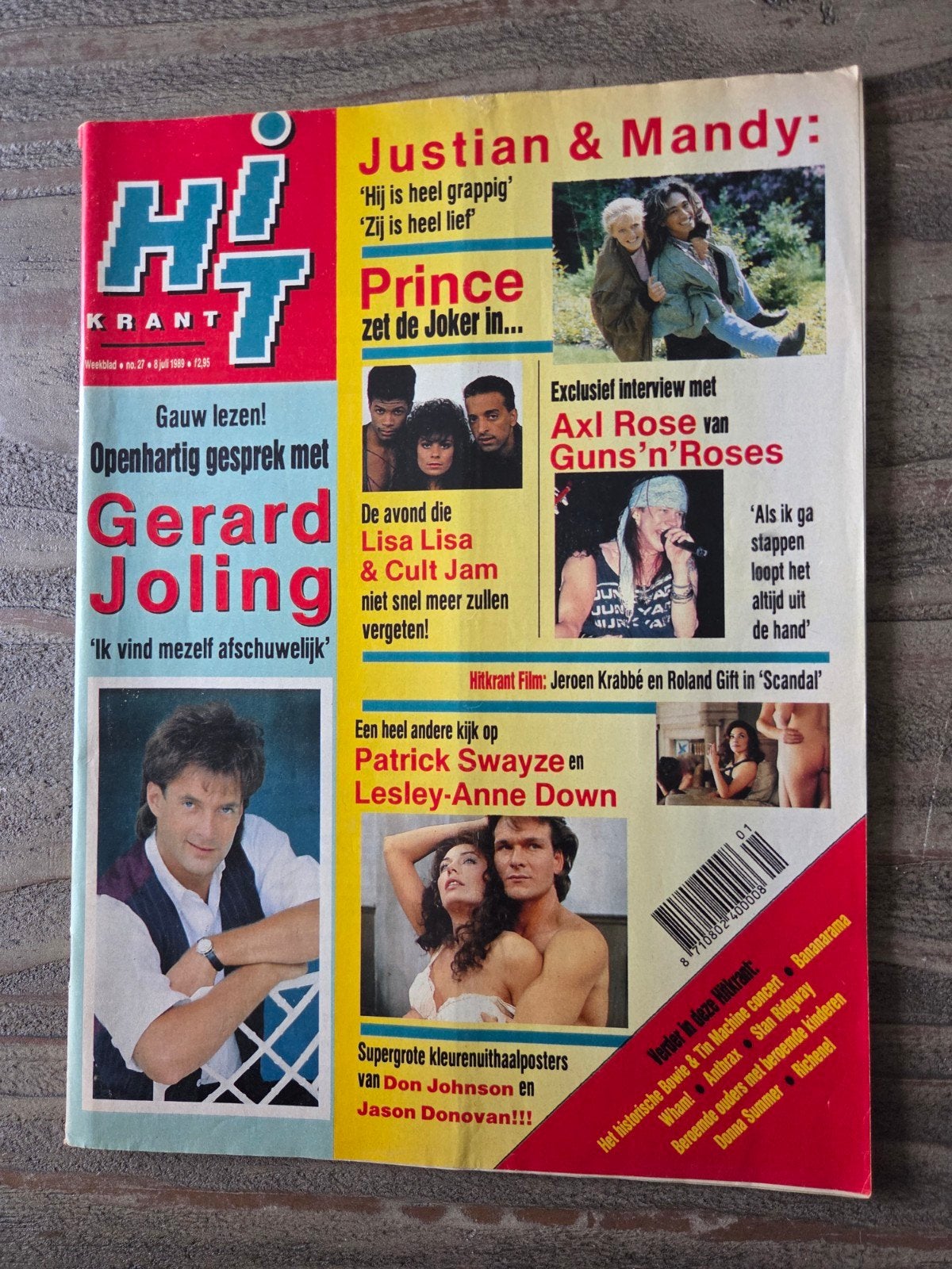 Hitkrant - Nr. 27 - 8 juli 1989 - Gerard Joling, Ophalen of Verzenden, Gelezen, Muziek, Film of Tv