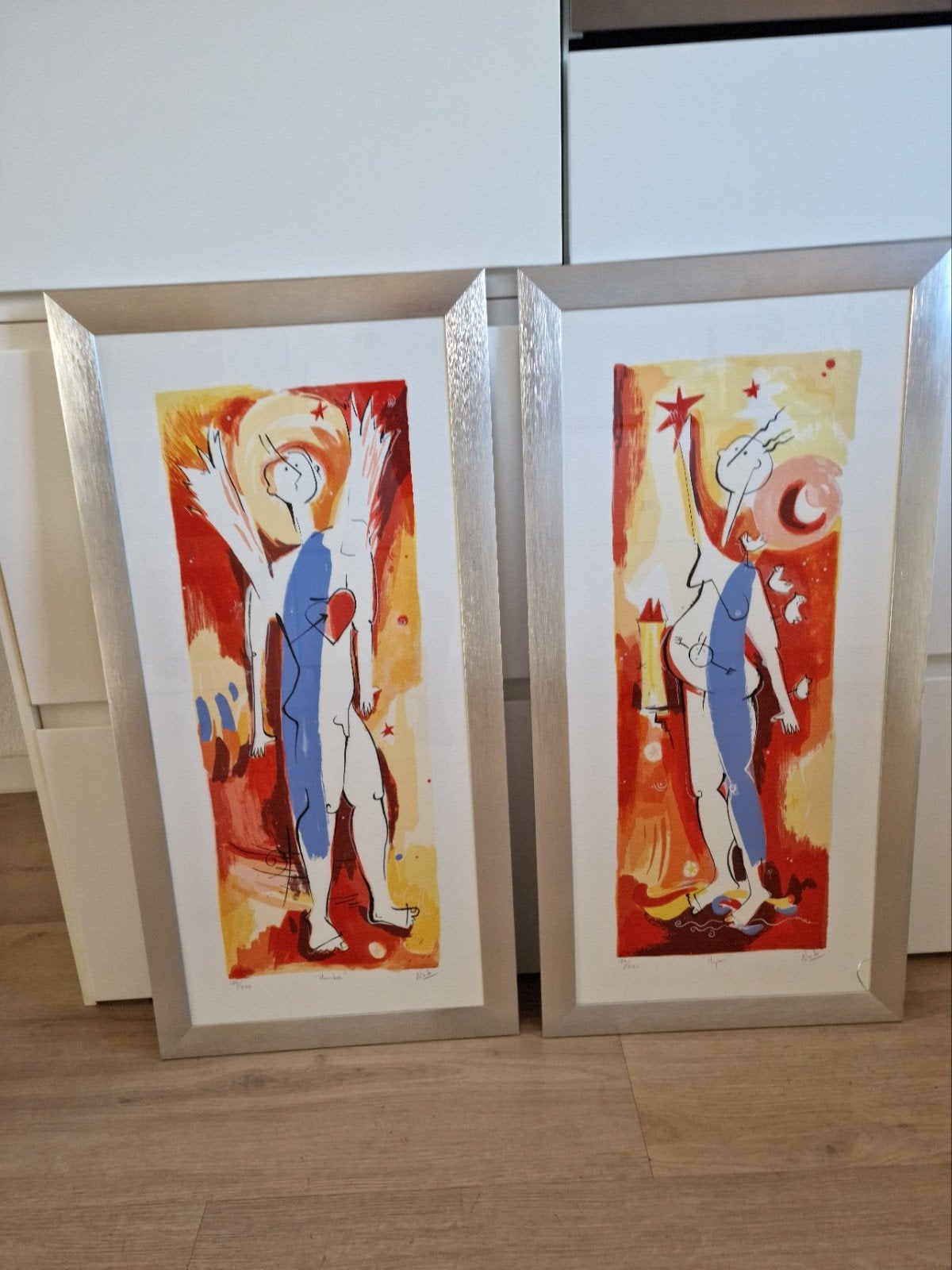 2 Luiken: Gesigneerde en Genummerde Zeefdrukken van Nieto, Antiek en Kunst, Ophalen, 1950 - 1999, Zeefdruk, Portret