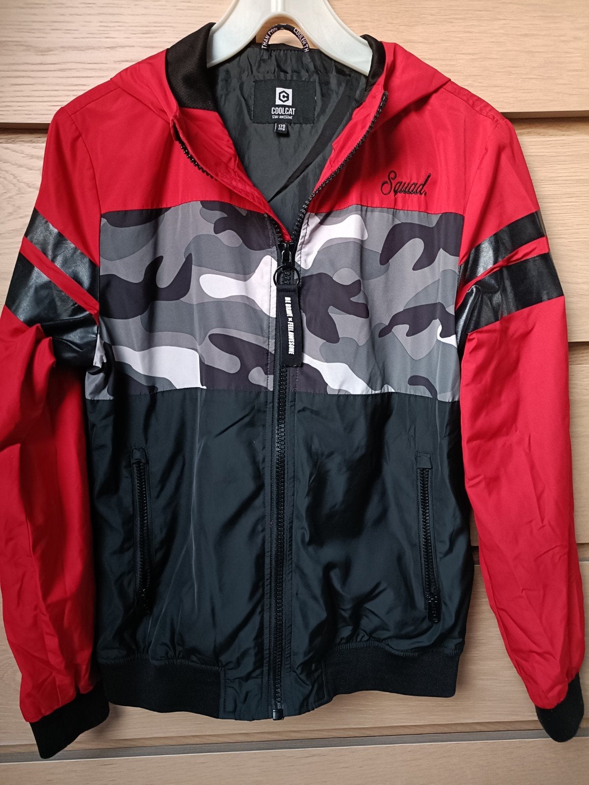 CoolCat jas rood/camouflage/zwart maat 170/176, Ophalen of Verzenden, Zo goed als nieuw, CoolCat, Jongen