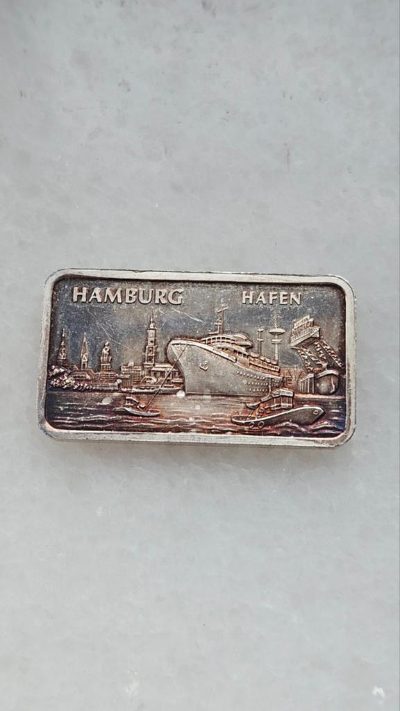 1 ounce heraeus hamburg, Postzegels en Munten, Edelmetalen en Baren, Ophalen of Verzenden, Zilver