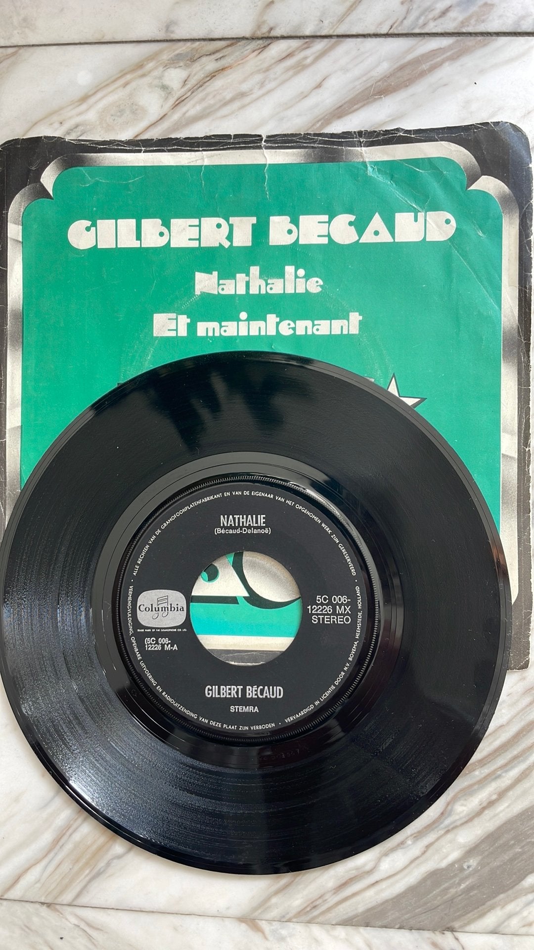 Franse Hitnr singel” Nathalie”, Gilbert Becaud, Cd's en Dvd's, Vinyl Singles, Gebruikt, Ophalen of Verzenden