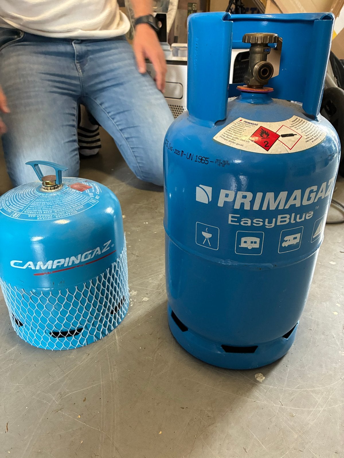Primagaz EasyBlue en Campingaz gasflessen, Ophalen, Gebruikt