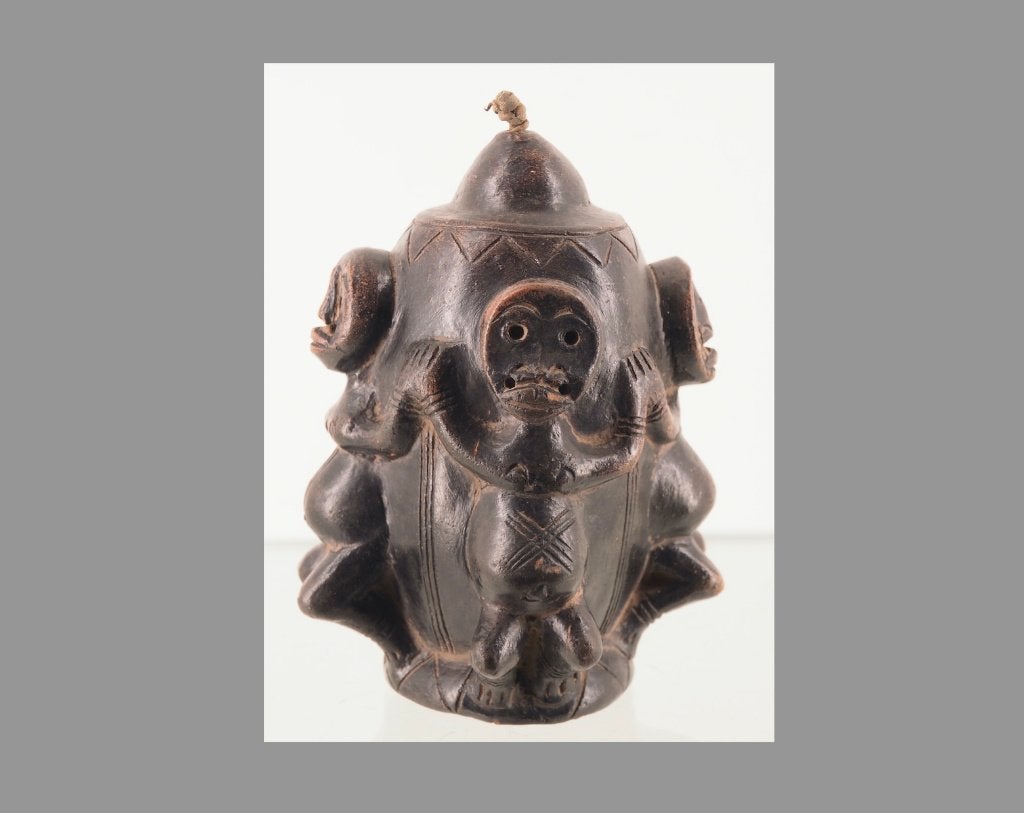 Tikar olielamp van terracotta Kameroen Nr.3 (251110-08), Antiek en Kunst, Ophalen of Verzenden
