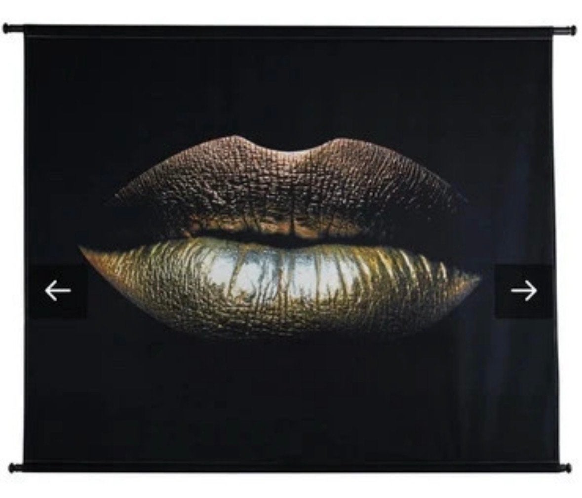 Wandkleed Glamour Kiss Goud - 146x110 cm, Ophalen of Verzenden, Nieuw, Zwart, Wandkleed