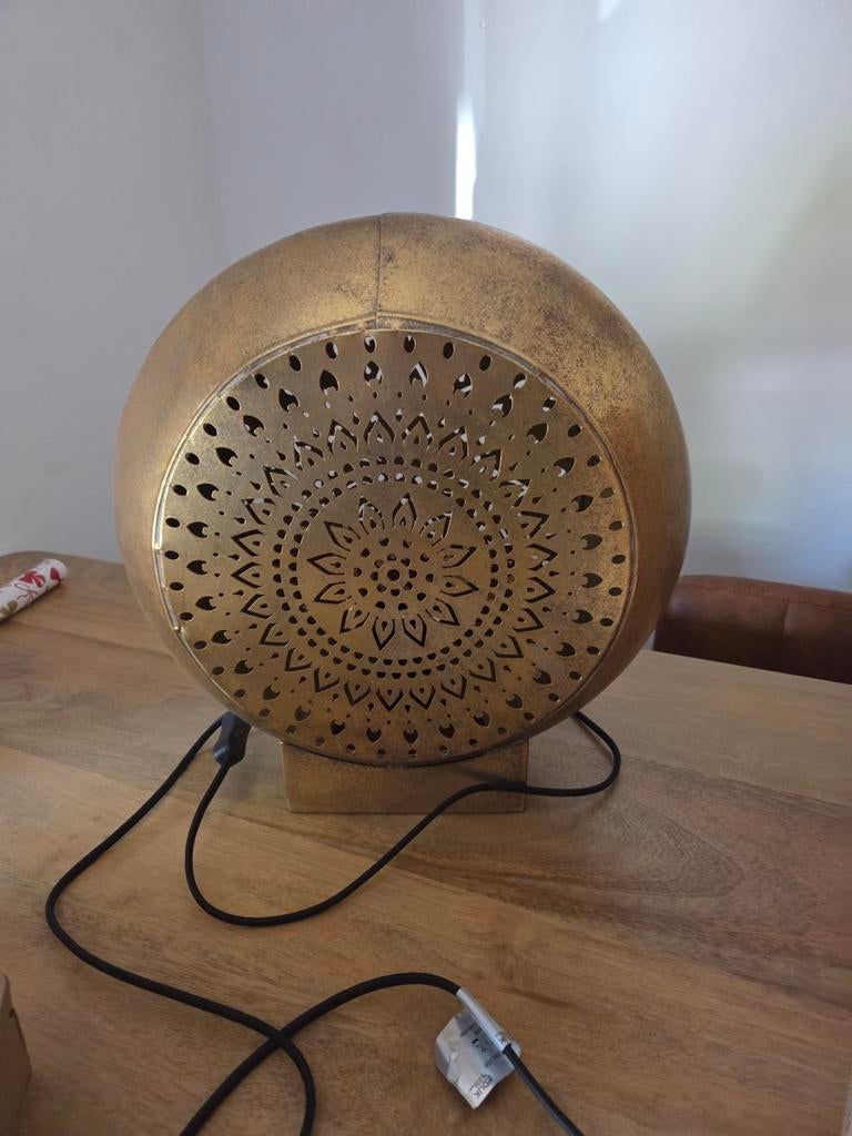 Gave gouden staanlamp - Stoer en onverslijtbaar, Ophalen of Verzenden, Gebruikt, Metaal, Minder dan 50 cm