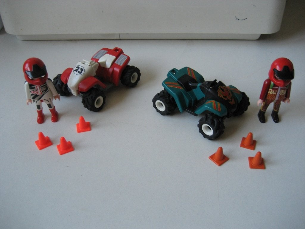 playmobil set met 2 quads en coureurs, Ophalen of Verzenden, Zo goed als nieuw