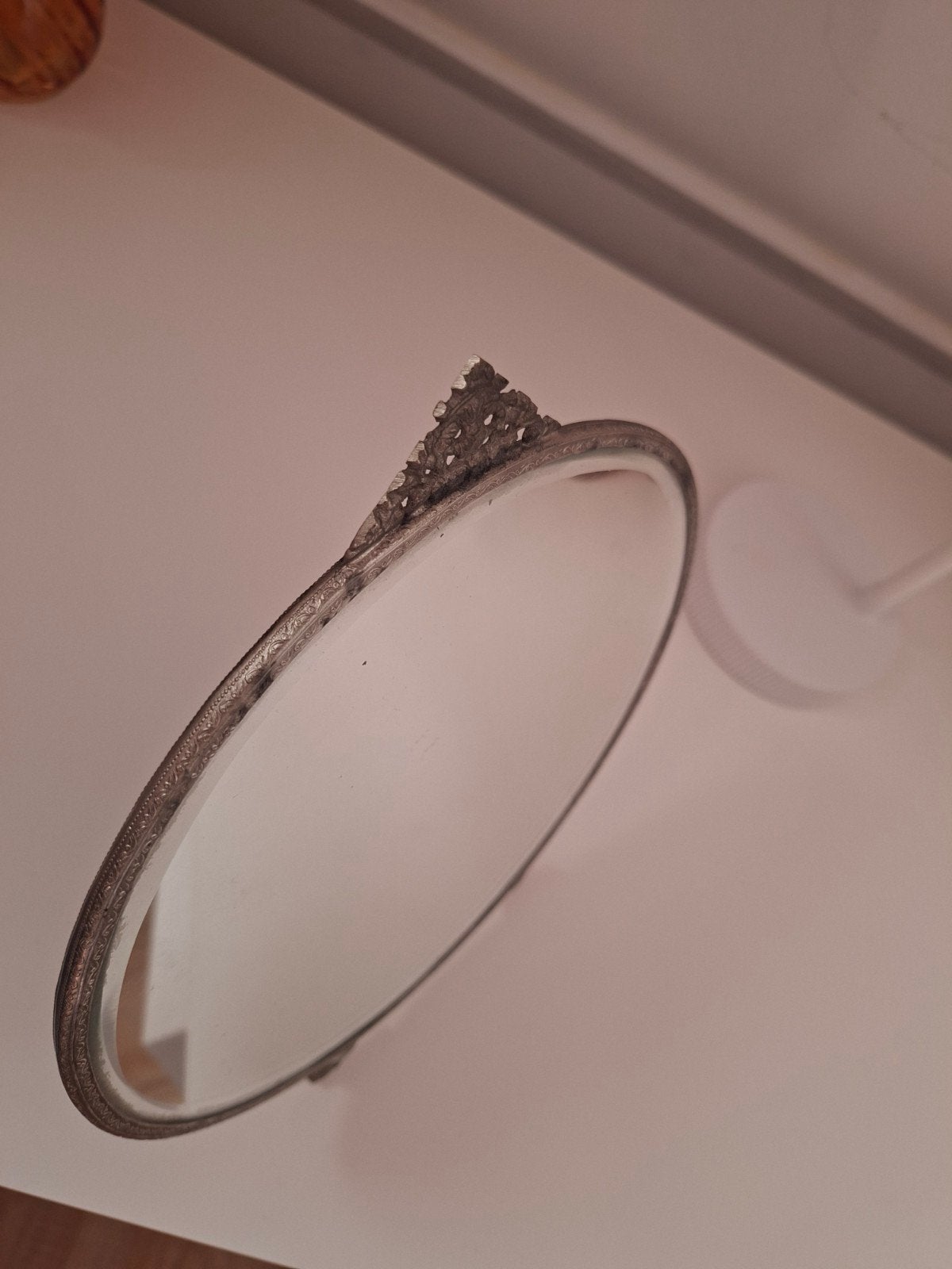 Vintage ronde spiegel met standaard, Ophalen