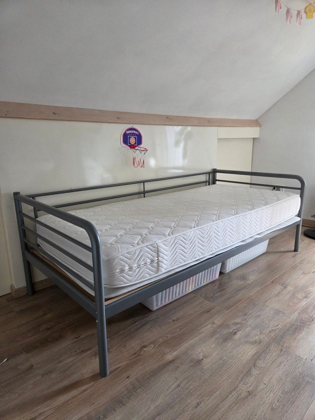 Tromsö IKEA bed incl. lattenbodem en matras, Ophalen, Gebruikt, 90 cm, Eenpersoons