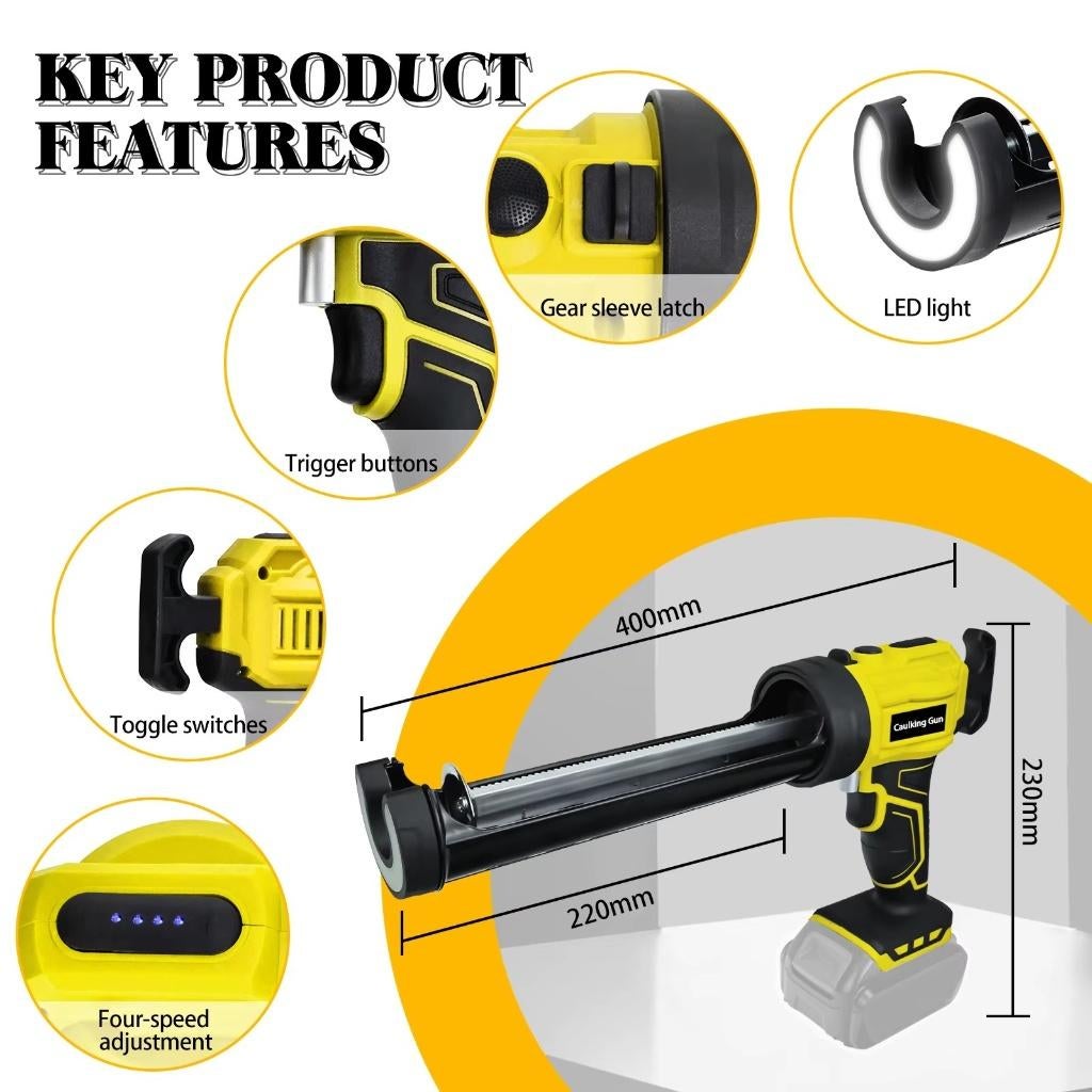 Kitpistool Lijm-Kitspuit  18V / 20V past op DeWALT accu, Denico.power@gmail.com, De van der schuerenweg, Nieuw, DeNico-PoWer