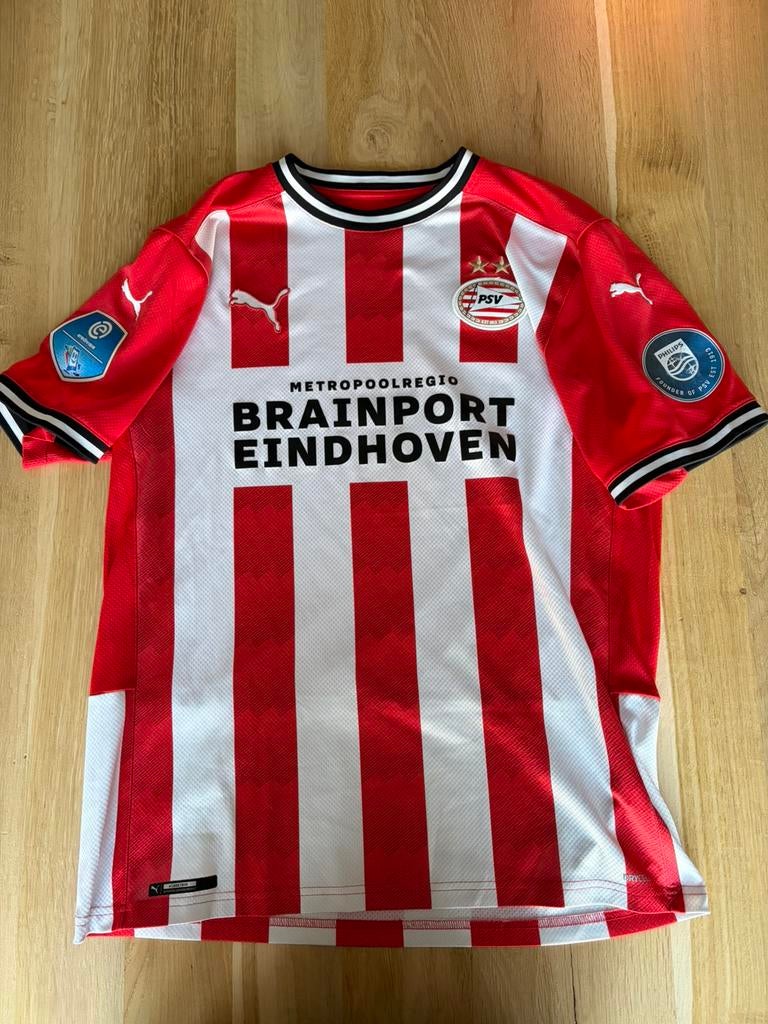 Officieel PSV thuis shirt 20/21 met Eredivisie patch, Maat L, Ophalen of Verzenden, Zo goed als nieuw, Shirt