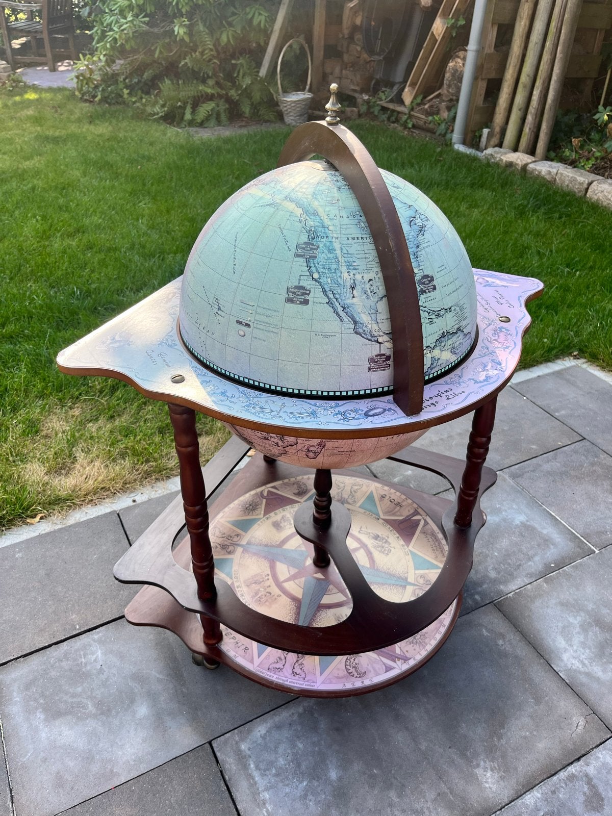 Antiek design Globe Bar met Mooie Schilderingen, Ophalen, Gebruikt