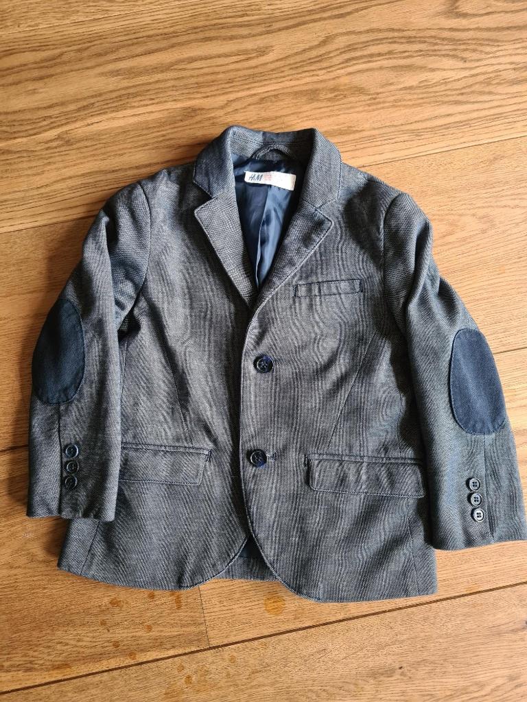 Grijs-blauw colbert (zgan) van H&M maat 104., Kinderen en Baby's, Ophalen of Verzenden, Zo goed als nieuw, Jongen, Overige typen
