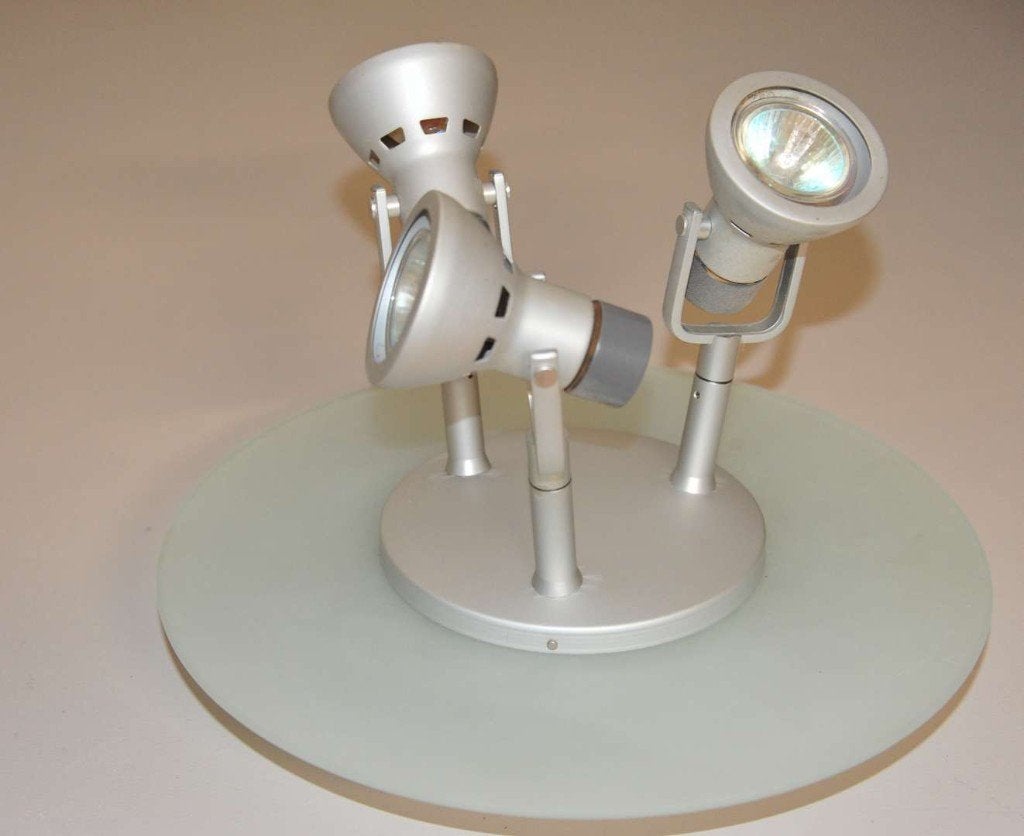 Moderne design plafondspot met 3 lampen + 3 reservelampen, Ophalen of Verzenden, Zo goed als nieuw, Plafondspot of Wandspot