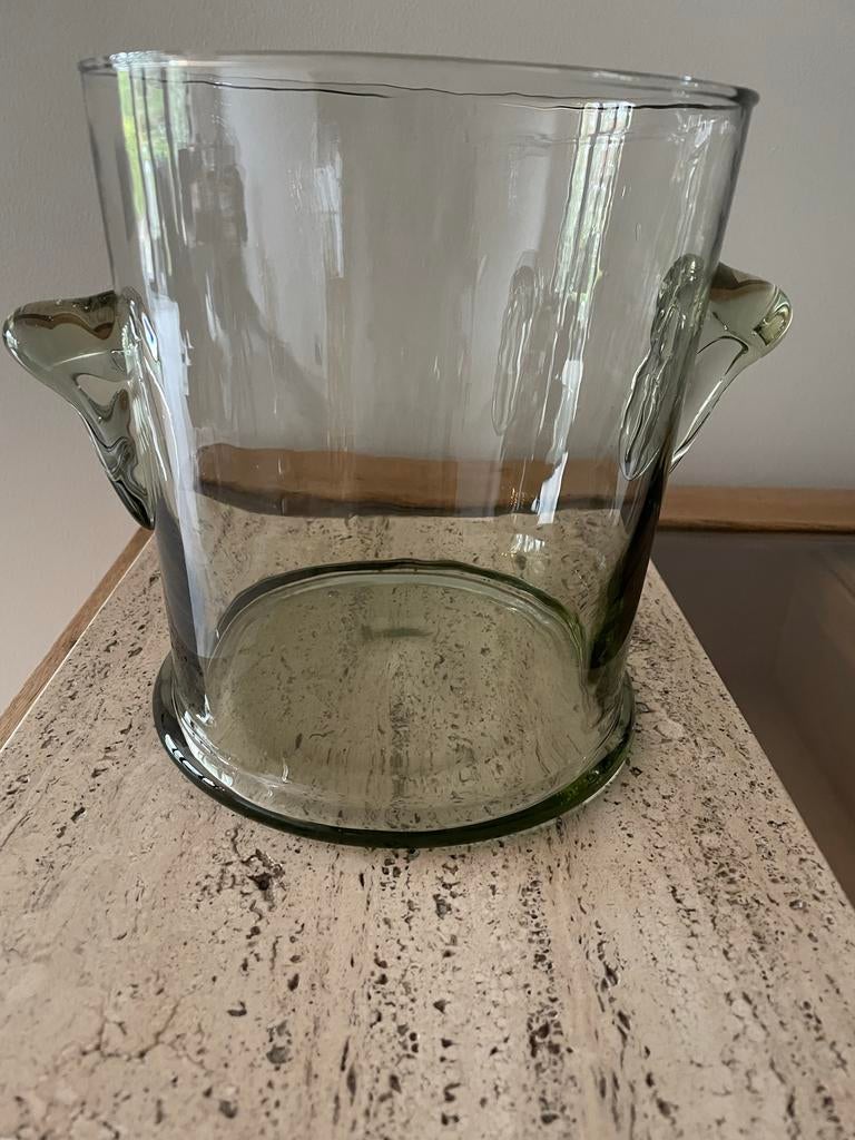 Glazen wijnkoeler champagnekoeler ijsblokjes met handvatten, Ophalen of Verzenden