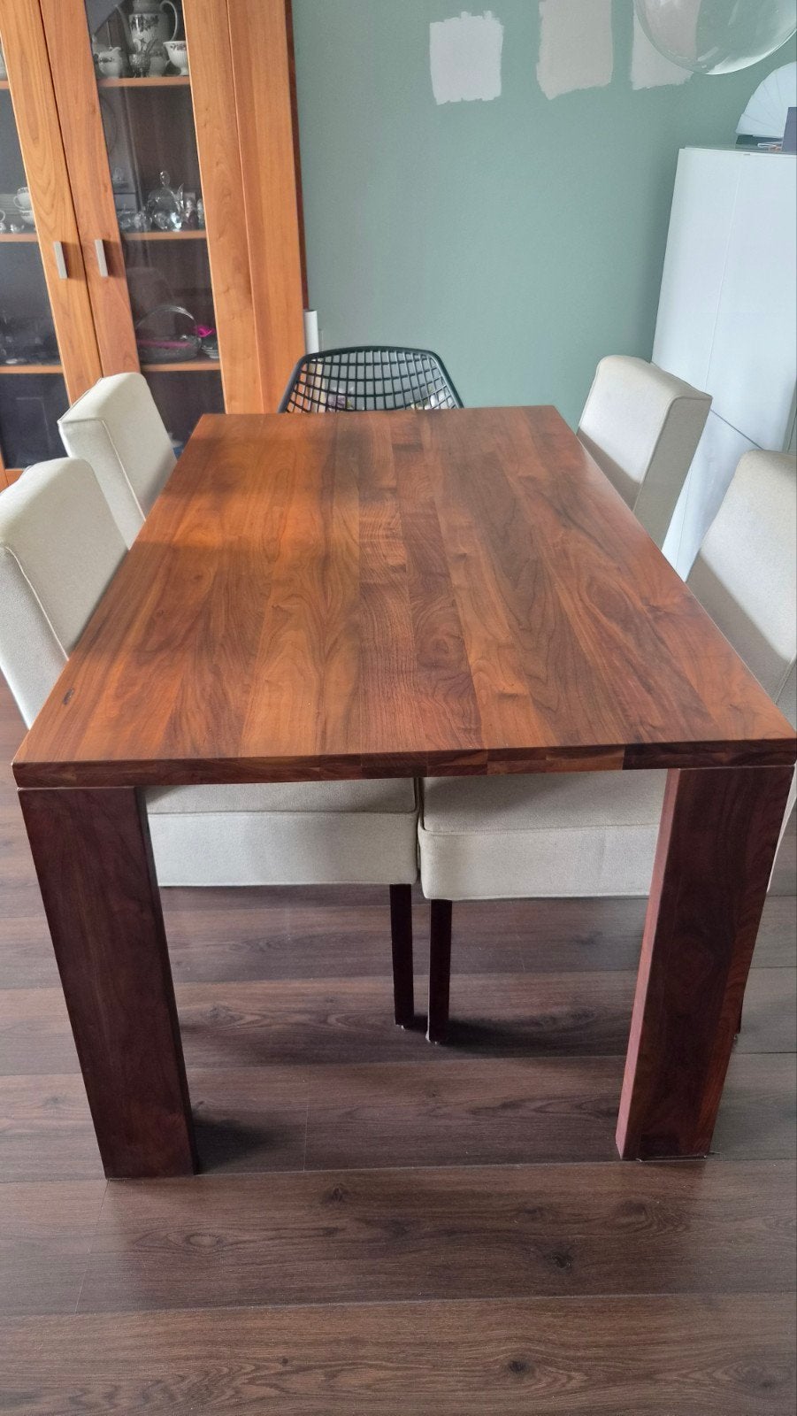 Notenhouten eettafel 1 60m x 90cm - zie ook kast, Huis en Inrichting, Tafels | Eettafels, Ophalen, Gebruikt, 50 tot 100 cm, Vijf personen of meer