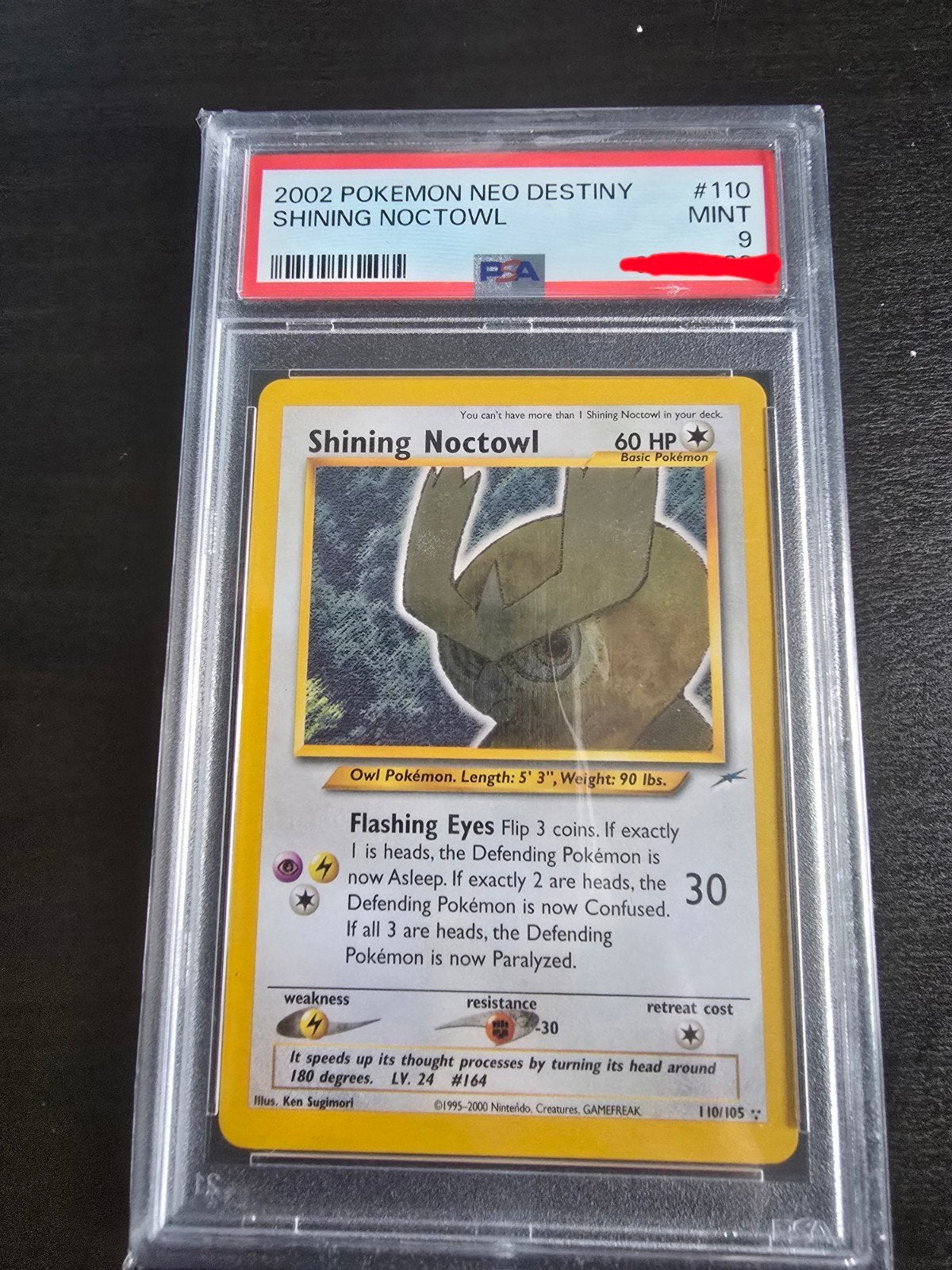 Shining Noctowl PSA 9! Zeldzame Pokemon kaart, Ophalen of Verzenden, Zo goed als nieuw