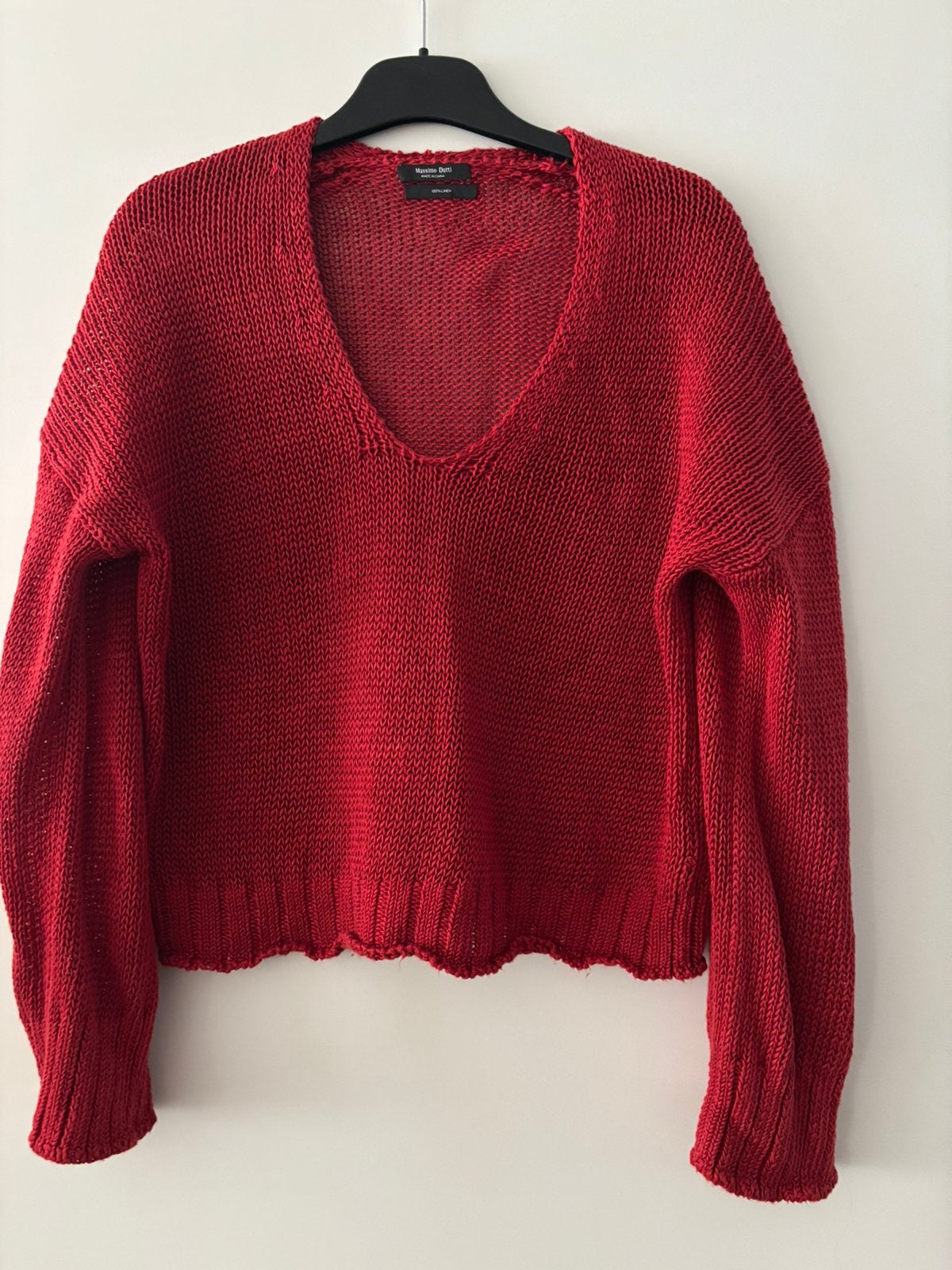 Massimo Dutti trui 100% linnen, Ophalen of Verzenden, Zo goed als nieuw, Maat 38/40 (M), Rood