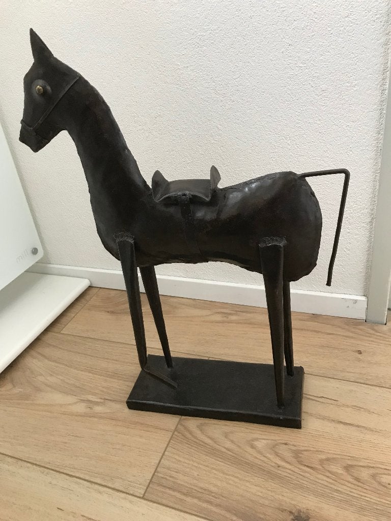 Paarden van metaal, Huis en Inrichting, Ophalen, Zo goed als nieuw, Bruin, Metaal