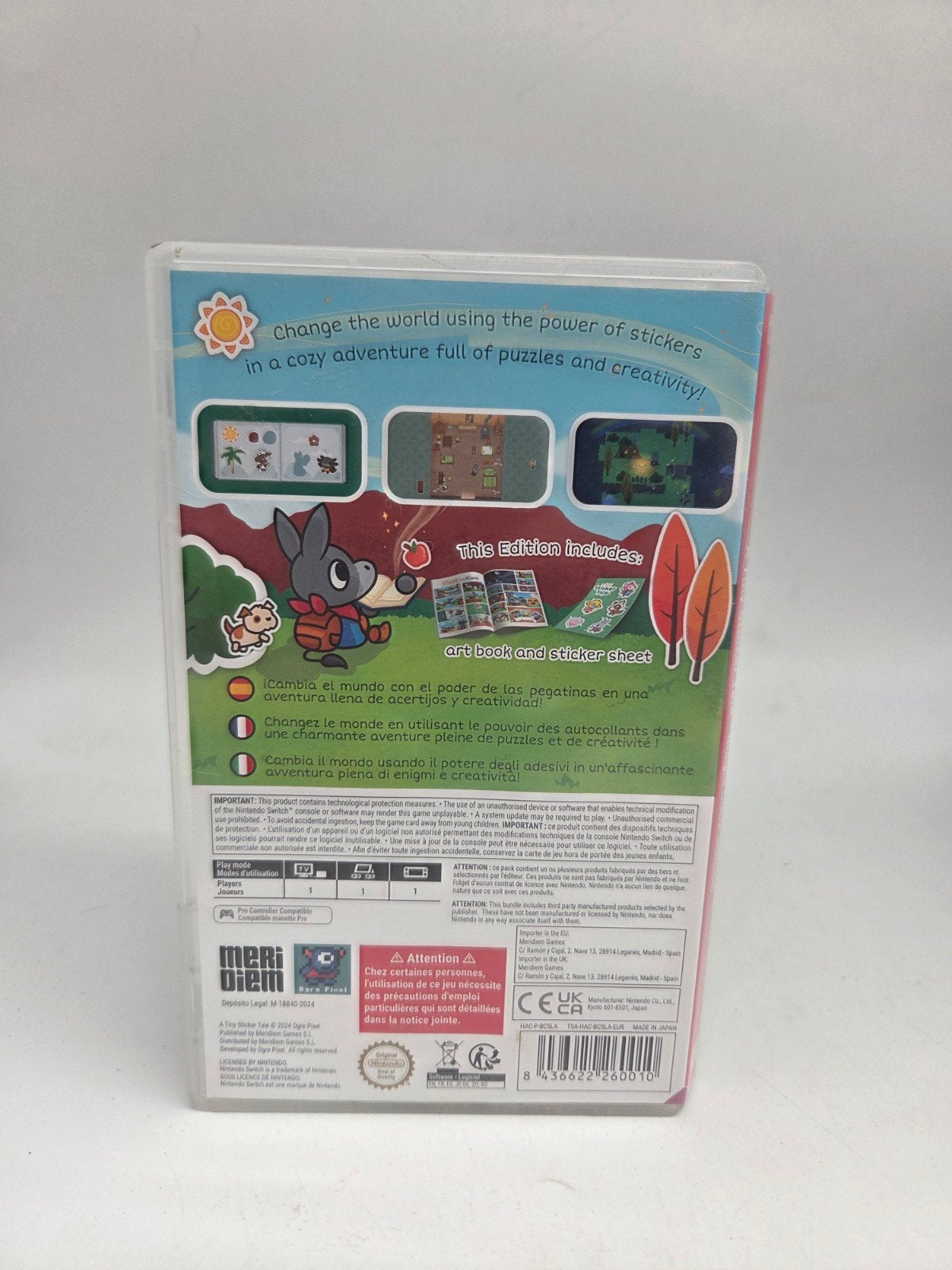 A Tiny Sticker Tale - Nintendo Switch (Magic Book Edition), Info@meridiem-games.com, Meridiem Games, C/ Isla de Java 33, 28034 Madrid, Spanje