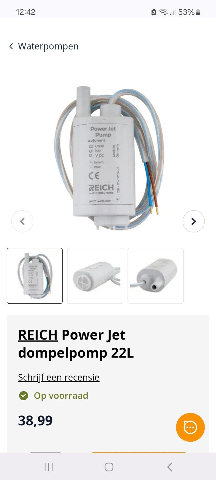 Dompelpomp Reich power jet 22L, Ophalen of Verzenden, Nieuw
