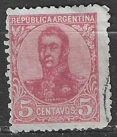 Argentinie 1908/1909 - Yvert 137 - Jose de San Martín (ST), Verzenden, Gestempeld, Noord-Amerika