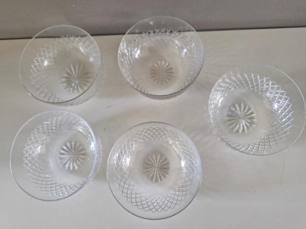 5 Antieke kristallen schaaltjes, Antiek en Kunst, Ophalen
