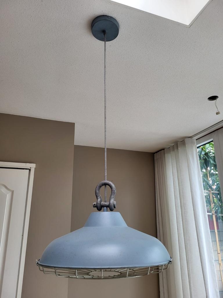 Grijze Industriële Hanglamp len - Ø 50 cm, Huis en Inrichting, Ophalen, Gebruikt, Metaal, Industrieel