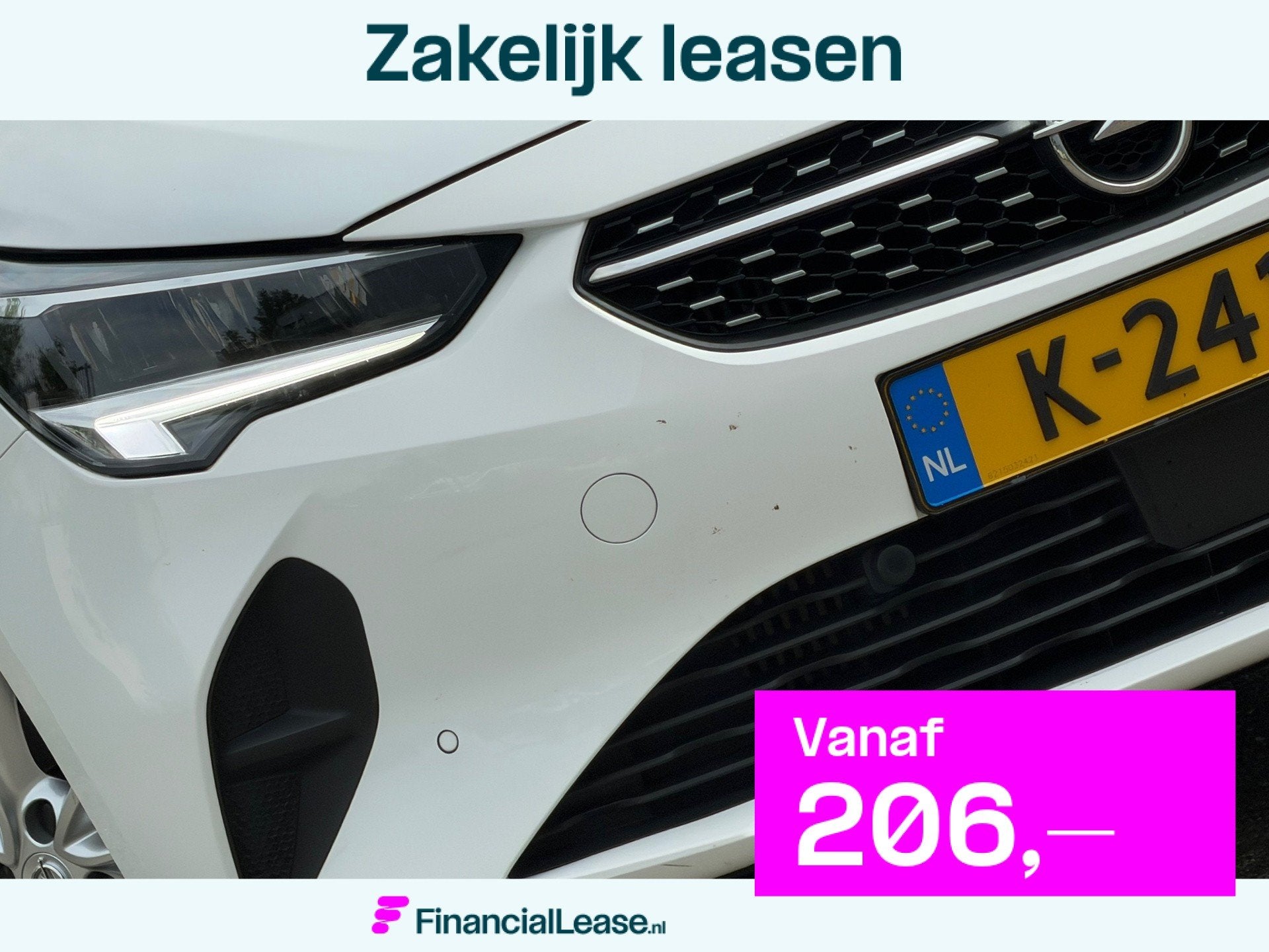 Opel Corsa 1.2 Elegance - Summit White - Panoramadak/Carplay, Voorwielaandrijving, 101 pk, Gebruikt, Leder en Stof