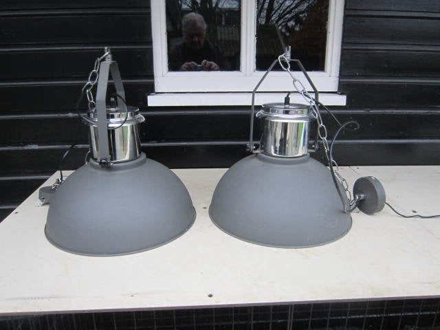 Hang lampen industrie look, Huis en Inrichting, Ophalen, Gebruikt, Metaal, E27 (groot)