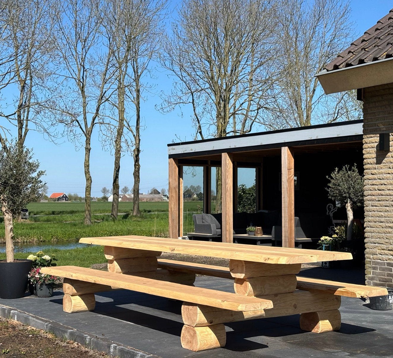 Picknicktafel 3M, Ophalen of Verzenden, Nieuw, Rechthoekig, Hout