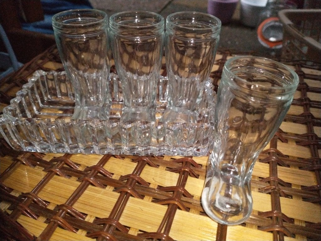 shotglaasjes als laarzen, Ophalen, Glas of Glazen, Nieuw, Glas