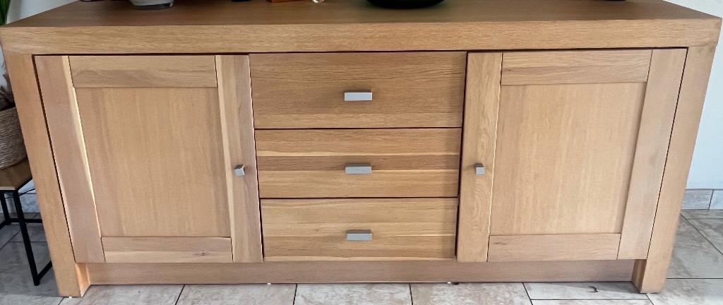 Eiken kasten set en tafel, Ophalen, Gebruikt, 25 tot 50 cm