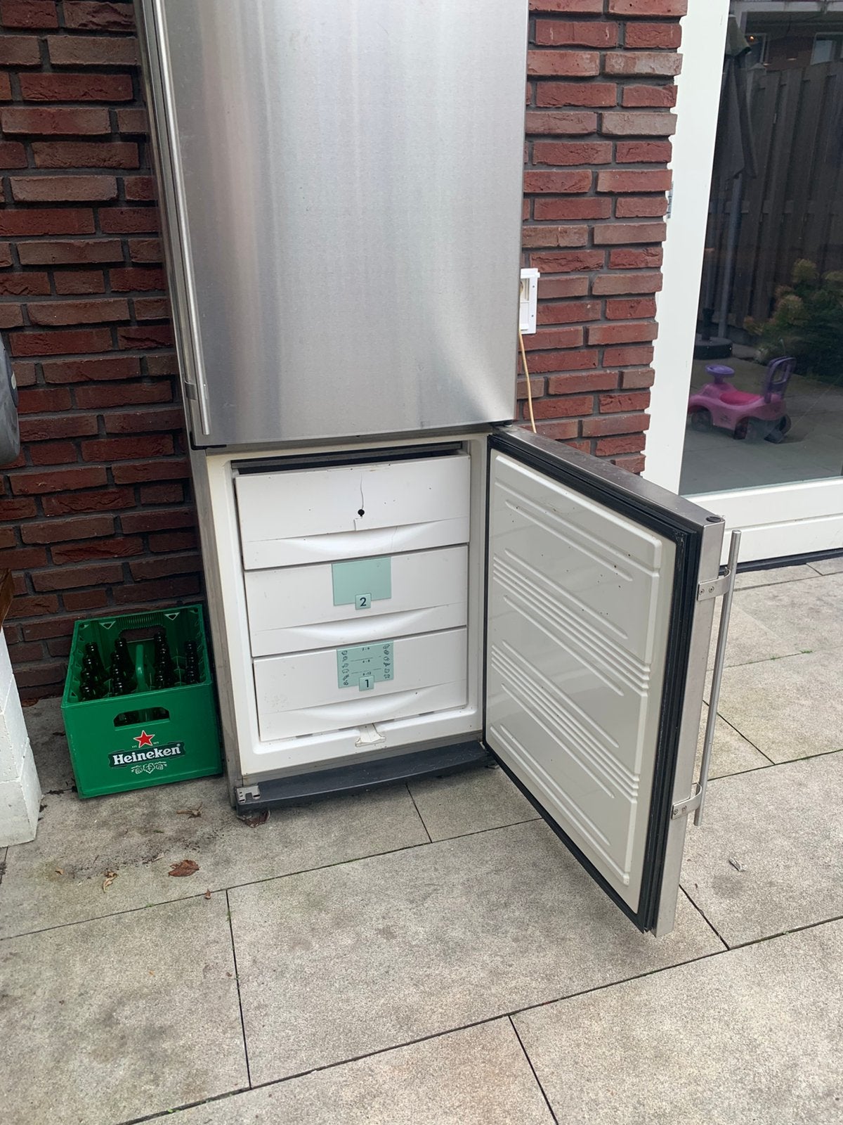 Liebherr Premium koel-vriescombinatie in RVS-uitvoering., Ophalen, Gebruikt, 200 liter of meer, 60 cm of meer