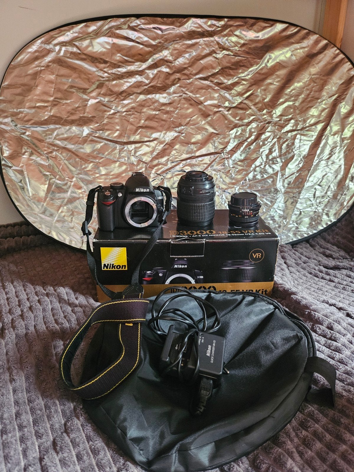 Nikon D3000 spiegelreflexcamera met 2 lenzen en accessoires, Ophalen, Gebruikt, Spiegelreflex, Nikon