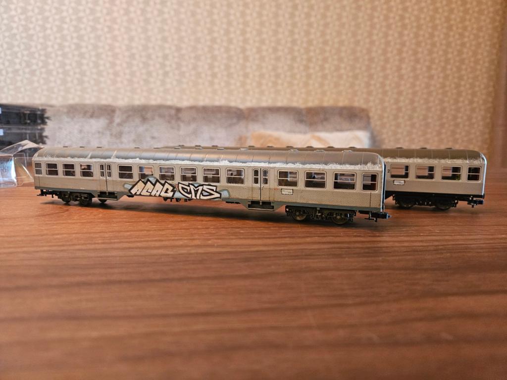 2x Fleischmann 1:93 silberling wagens, Gebruikt, Gelijkstroom, Fleischmann, Wagon