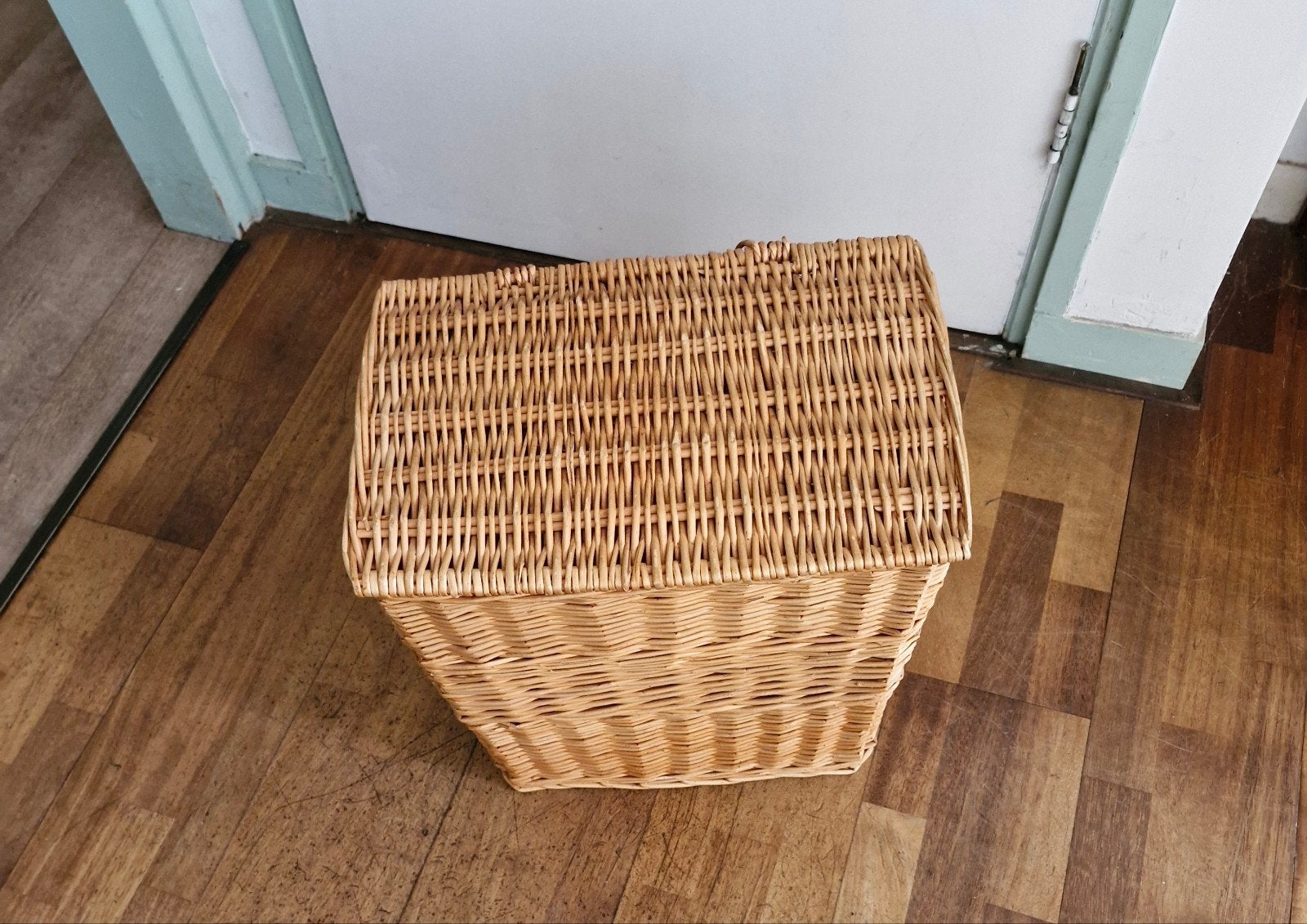 Wilgentenen wasmand, Ophalen of Verzenden, Rechthoekig, Riet