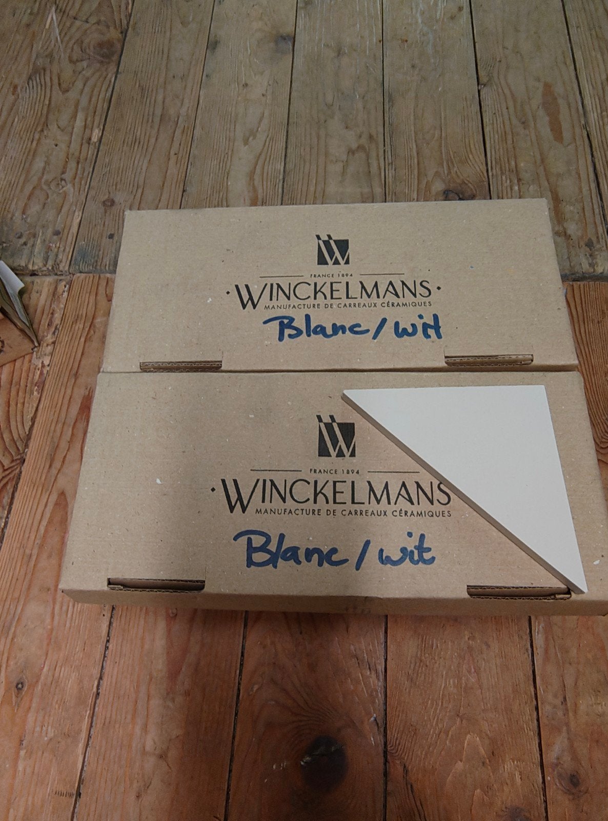 Nieuwe dozen Winckelmans tegels Blanc/wit, Doe-het-zelf en Verbouw, Ophalen, Nieuw, Minder dan 20 cm, Minder dan 20 cm