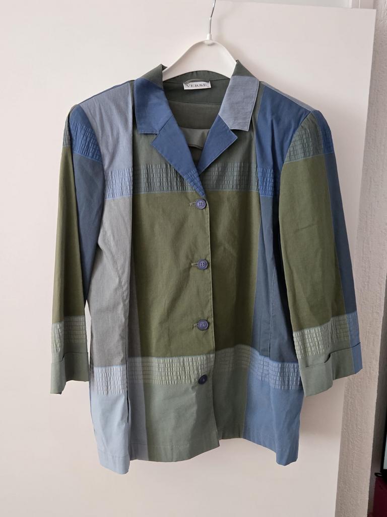 Verse rok maat 40 en blouse maat 42, Ophalen of Verzenden, Gedragen, Maat 42/44 (L), Blauw