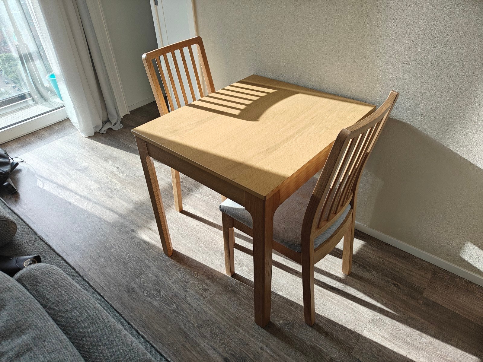 Ikea Ekedalen uitschuiftafel 80/120 x 70 cm plus 4 stoelen, Huis en Inrichting, Tafels | Eettafels, Ophalen, Gebruikt, 100 tot 150 cm