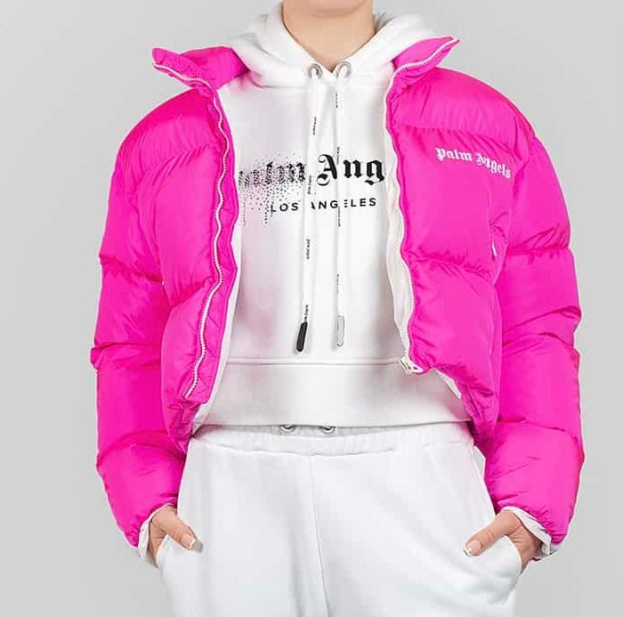 Palm Angels dames puffer jacket cropped knal rose mt M NEW, Kleding | Dames, Jassen | Winter, Maat 38/40 (M), Nieuw, Ophalen of Verzenden